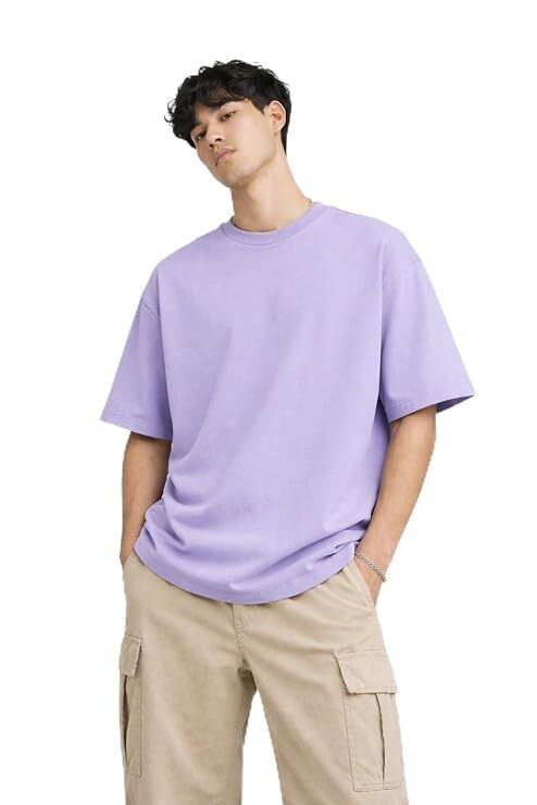 Plain Mens Tshirt Lavender-XXL