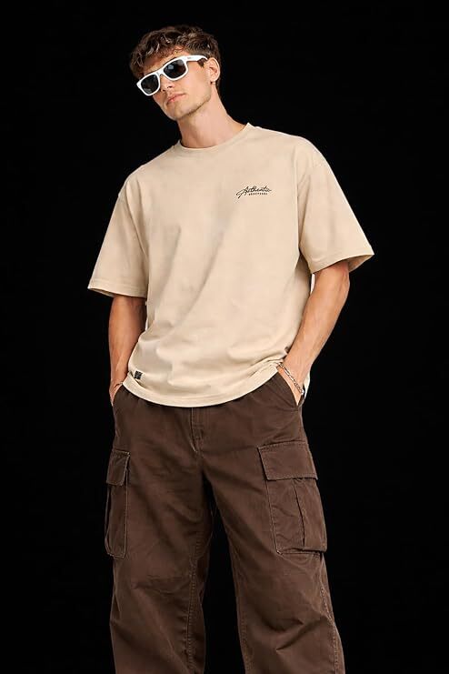 Authentic Mens Tshirt Beige-XXL